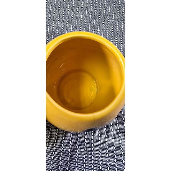 Two Vintage Retro McCoy Pottery YELLOW Smilely HAPPY FACE Coffee CUP Mug Made in - Picture 7 of 11